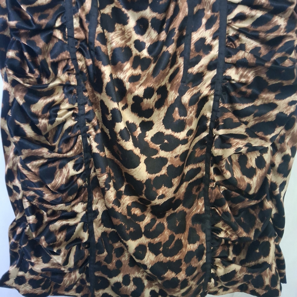 Leopard Print Ruched Dress - Picture 3 of 5
